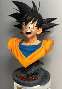 Statue de Goku souriant en résine peinte à la main de haute qualité, buste mi-corps, série <span class=keywords><strong>Dragon</strong></span> Ball, base Shenron pour la décoration de la maison - Product Image 4
