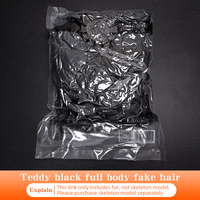 Modelo de simulación de perro Teddy para práctica de estética canina, con cabeza y esqueleto de cuerpo completo, seguro y sencillo para peluqueros, de nailon y poliéster negro grueso.