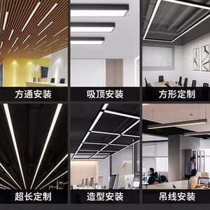 Lámpara de Techo LED Cuadrada para Supermercado, Gimnasio, Oficina, Bar, con Luz de Barra y Tira de Luz - Product Image 2