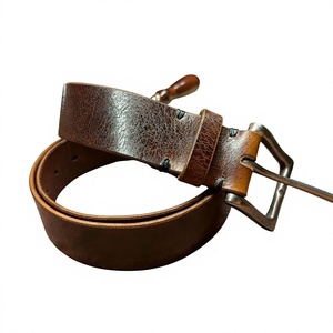 Ceintures pour hommes en cuir de vache véritable, style vintage, boucle en acier de haute qualité, forme rectangulaire, écologiques, imperméables, durables et robustes - Product Image 5