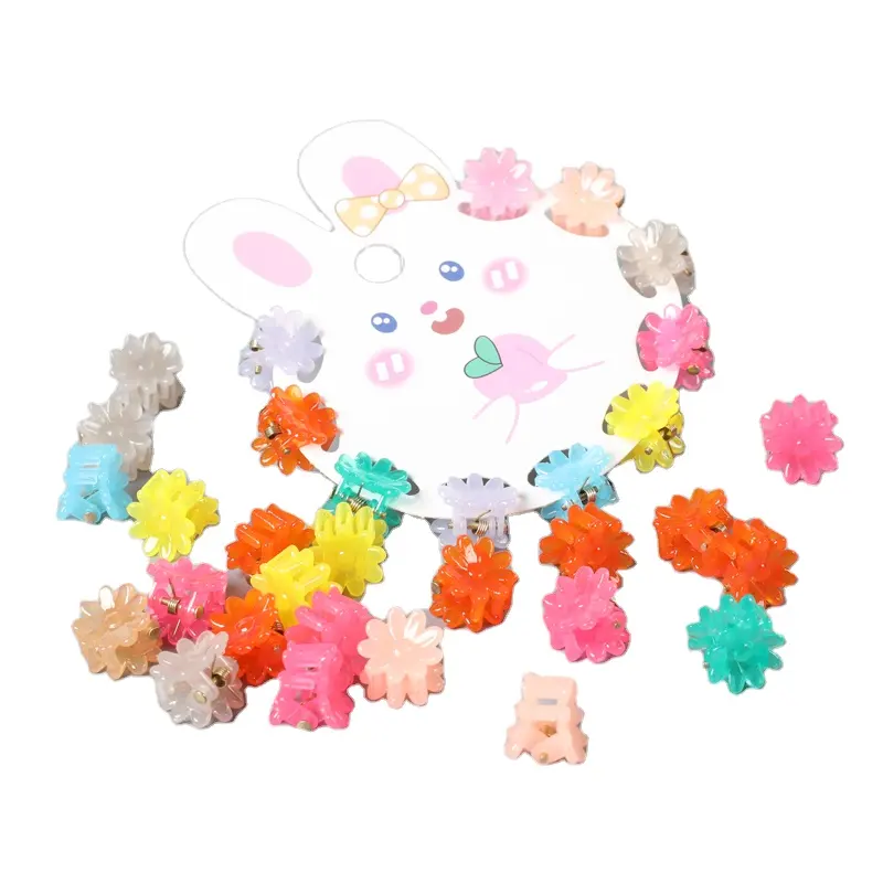 10 Card Loaded Korean Version Of The Children's Macaron Color Mini Flower Hair Clip Headdress Hair Grip Bangs Grip Clip