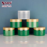 Pot en plastique vert brillant personnalisé de 4 oz (120 ml), emballage vide