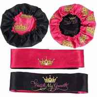 Meilleures ventes de bonnets en soie pour bébés bonnet de marque de luxe bonnet réglable en satin avec drapeau pour cheveux