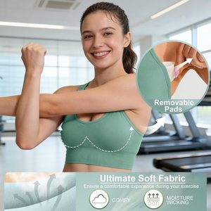 Soutien-gorge de sport réglable pour femmes, lot de 3, soutien élevé, rembourré, dos nageur, respirant, séchage rapide, pour la gym, la course, le yoga et l'entraînement - Product Image 4