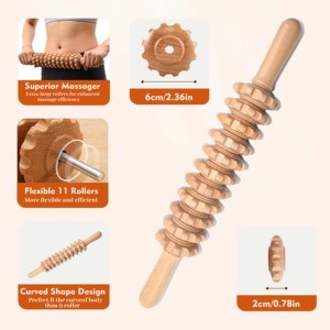 Masseur en bois de hêtre 100% naturel, soins de santé, thérapie lymphatique, outil de massage - Product Image 1