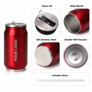 <span class=keywords><strong>Botella</strong></span> <span class=keywords><strong>de</strong></span> <span class=keywords><strong>Agua</strong></span> Infantil <span class=keywords><strong>de</strong></span> 12oz, Sublimable, <span class=keywords><strong>de</strong></span> Doble Pared, Acero Inoxidable, Aislada al Vacío, Mini Lata <span class=keywords><strong>de</strong></span> Cola, con Tapa y Pajita, para la Escuela - Product Image 4