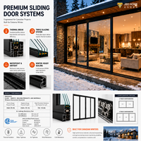 Porte coulissante double vitrage intérieure en alliage d'aluminium, coupe-vent, insonorisée, antivol, pour appartement et villa - Projet canadien