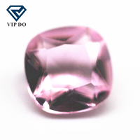3x3-12x12mm pierre précieuse en verre cristal K9 rose, pierre précieuse en verre synthétique en vrac, pierre précieuse en cristal en forme de coussin