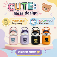 Superbe gourde isotherme Coolbear Bear avec casquette de baseball, poignée portable et paille pour enfants