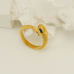 Zogxin Snake Shape Gold <b>Ring</b> <b>Adjustable</b> Animal Design Unisex Jewelry - Product Image 4