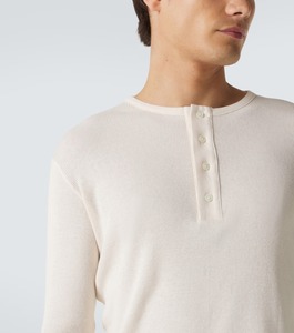 <span class=keywords><strong>T</strong></span>-<span class=keywords><strong>shirt</strong></span> Henley à manches longues en coton côtelé 100% avec broderie personnalisée du logo, coupe ajustée pour homme, avec poignets côtelés, sous-vêtement professionnel - Product Image 2