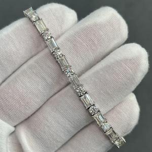 Bracelet chaîne à breloques en moissanite, style tennis, en argent sterling 925, bijou de mode hip-hop, accessoire de déclaration étincelant - Product Image 6