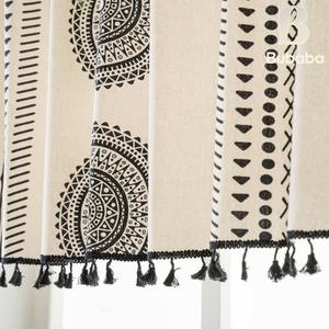 Rideaux courts en <span class=keywords><strong>toile</strong></span> imprimée à franges de style américain Bubaba en gros - Semi-occultants translucides <span class=keywords><strong>pour</strong></span> baies vitrées - Product Image 4