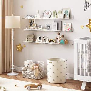 Étagère murale multifonctionnelle en acrylique à effet vague, pour rangement de salle de bain, décoration murale, cuisine, chambre, design injecté unique - Product Image 2