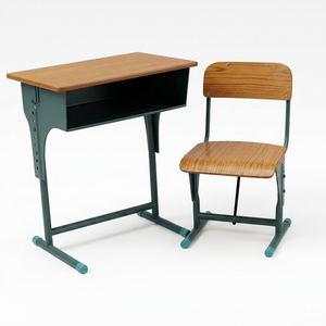 SONGYE ST-101A Modern School Classroom Wood/Metal Frame Height Adjustable Single Student Desk <b>Chair</b> Set Commercial Use 1-Year ST - Product Image 1