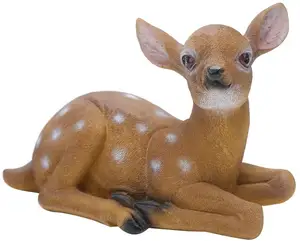 Wholesale Decoration Animal Figurines Realistic Outdoor Garden Statue Deer Lying Down Sculpture Ornaments Polyresin Deer Statue