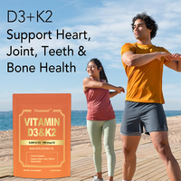 Rosebest Vitamine D3 5000 UI et K2-MK7 100 mcg, formule extra forte 2 en 1, compléments en gélules molles avec huile de coco, haute qualité