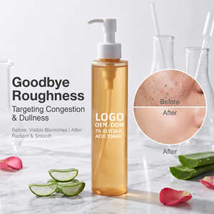 7% Glykolsäure Flüssiger Exfolierender Toner mit Tasmanischer <span class=keywords><strong>Pfefferbeere</strong></span> & Aloe Vera Beruhigendes Aufhellendes Gesichtstonikum Individuelles Logo OEM ODM - Product Image 2