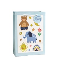 Sac cadeau personnalisé en gros pour baby shower, sac en papier réutilisable pour emballage cadeau de naissance, anniversaire ou pleine lune pour nouveau-nés et enfants