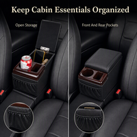 Foshan Carfu AC-457 Boîte d'accoudoir latérale universelle pour siège de voiture avec porte-gobelet et rangement pour téléphone, OEM, vente en gros, couleur personnalisée, directement