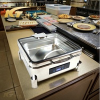 Fournitures pour hôtels et restaurants, plats chauffants en acier inoxydable, ensemble de buffet, chauffe-plats électriques, capacité de 6 L, température numérique intelligente