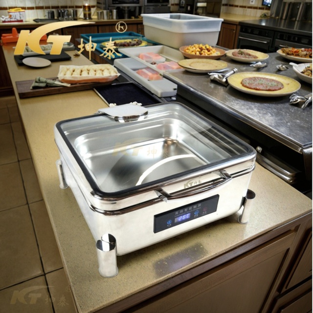 Hotel Restaurant Supplies Stainless Steel Chaffing Dishes Buffet Set Electric Warmers 6L Capacity Smart Digital Temperature