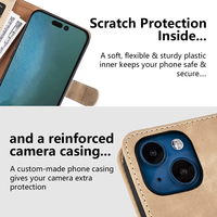 Étui à rabat en cuir PU pour téléphone, avec portefeuille pour béquille, fonction de fente de carte magnétique, pour Iphone série 13 et 14, vente en gros,
