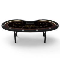 YH 96 pouces 10 joueurs vente en gros pas cher Table de poker pliante Texas Hold'em Table de jeu Simple Tables de jeu pliables avec éclairage LED