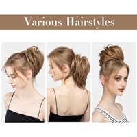 Moño Elástico Rizado y Ondulado al por Mayor para Mujer, Postizo de Cabello Sintético para Peinado Instantáneo, Moños Despeinados para Mujer