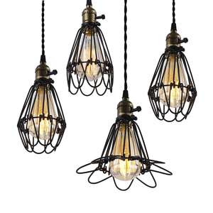 Amerikaanse Ijzeren Vogelkooi Kroonluchter Enkele Retro Loft Industriële Hanglampen - Product Image 1