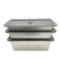 Nouvel ensemble de contenants alimentaires en acier inoxydable 304 avec couvercle en plastique, grand format, compatible micro-ondes, pour restaurant, cuisine, traiteur, repas