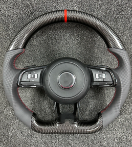 Volante Deportivo de Fibra de Carbono Compatible con Volkswagen <span class=keywords><strong>Golf</strong></span> 4 5 6 7 8 GTI R MK5 MK6 MK7 MK8 2017, Actualización del Modelo Antiguo al Nuevo - Product Image 1