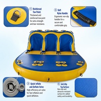 Bouée tractable gonflable pour 3 personnes avec sièges et séparateurs pour sports nautiques sur bateau, lac et mer
