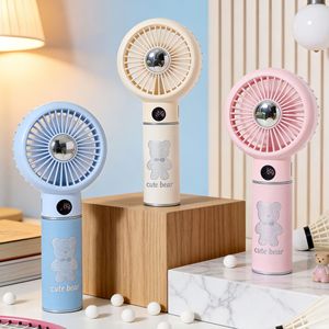 LingPan Handheld Fan 5W DC Motor Digital Display Portable USB Rechargeable <b>Battery</b> <b>Operated</b> Quiet Operation - Product Image 4