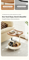 Table basse en MDF en forme d'ours, portable, mobile, avec rangement, durable, moderne, minimaliste, écologique, décorative pour la maison
