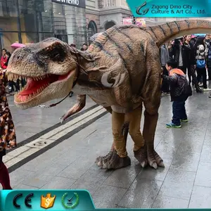 Gerçekçi Hideen bacaklar yetişkin yürüyüş dinozor kostüm