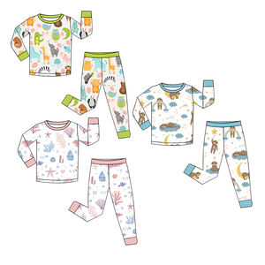 Mameluco Unisex de diseño <span class=keywords><strong>personalizado</strong></span> para bebé, mono de bambú, ropa de bebé, trajes para niños, PIJAMAS - Product Image 1
