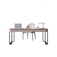 Mobilier de bureau Ensemble de bureau de luxe Bureaux d'ordinateur Table d'étude moderne et simple avec cadre en acier inoxydable doré