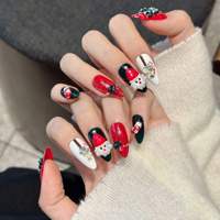 Ongles press-on 3D souple à thème ciel étoilé, transparents, longueur 5 cm, forme carrée/en C/en tube, pour une ambiance festive, ongles faits main