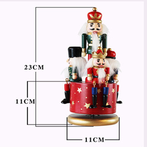 SW-285 Main <span class=keywords><strong>En</strong></span> <span class=keywords><strong>Bois</strong></span> <span class=keywords><strong>Casse</strong></span>-<span class=keywords><strong>Noisette</strong></span> De Noël Décorations Soldat Figure Wind Up Clockwork Boîte à Musique De Noël - Product Image 6