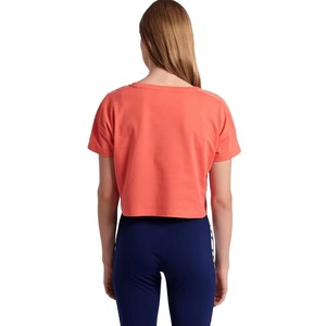เสื้อครอปท็อปผู้หญิง คอรัล แขนสั้น คอกลม สีพื้น เรียบง่าย สไตล์ลำลอง ผ้าถัก ใส่สบาย ระบายอากาศได้ดี ทรงเข้ารูป สำหรับฤดูใบไม้ผลิและฤดูร้อน - Product Image 2