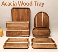 Acacia houten dienblad Japanse stijl minimalistisch servies fruit brood schaal ovaalvormig creatief acacia houten dienblad