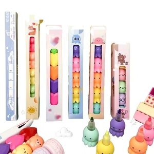 2024 nouveau produit Kawaii crème glacée ours cheval <span class=keywords><strong>surligneur</strong></span> créatif dessin animé marqueurs stylos Mini surligneurs ensemble pour les enfants - Product Image 1