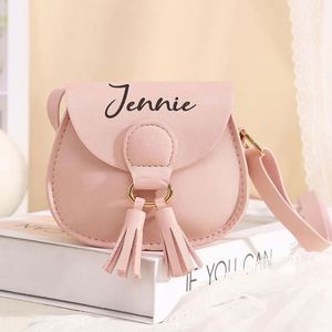 Sac bandoulière personnalisé avec pompon, premier sac à main pour filles, mini sac à main mignon, petits sacs en cuir, cadeau d'anniversaire - Product Image 5