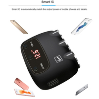 Adaptateur allume-cigare intelligent OEM 3 prises et 2 ports USB avec fonction de déclenchement de l'allume-cigare, trois interrupteurs, certifié CE FCC