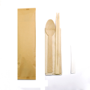 Ensemble de couverts jetables en bambou écologiques de haute qualité Newell avec design classique, sac de voyage pour le camping, cuillère, fourchette - Product Image 5