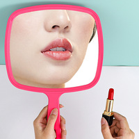 Logo kustom kosmetik Korea satu sisi persegi pribadi Label merah muda Mini saku cermin pegangan cermin cermin rias untuk anak perempuan