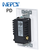 Tomacorriente de Pared USB Empotrado NEPCI con USB-A y USB-C XJY-USB-30-A-AC-PD con Carga Rápida PD