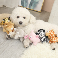 Mainan Hewan Peliharaan Seri Lucu Grosir, Boneka Hewan Berbunyi Lion Tiger Zebra Gajah Babi Jerapah Anjing, Mainan Kunyah Lembut Interaktif