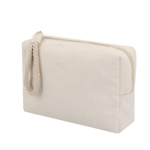 Toile <span class=keywords><strong>de</strong></span> haute qualité pour trousse <span class=keywords><strong>de</strong></span> toilette rectangulaire coton <span class=keywords><strong>cordon</strong></span> dragonne Durable fermeture à glissière Logo personnalisable <span class=keywords><strong>sac</strong></span> cosmétique - Product Image 3